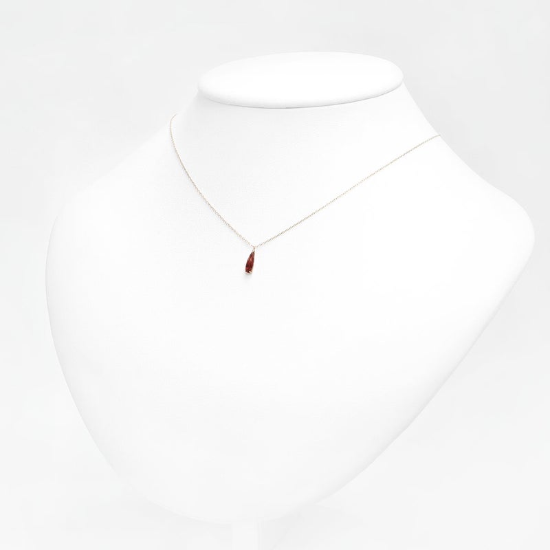 K10YG ティアドロップ 一粒 ガーネットネックレス_11