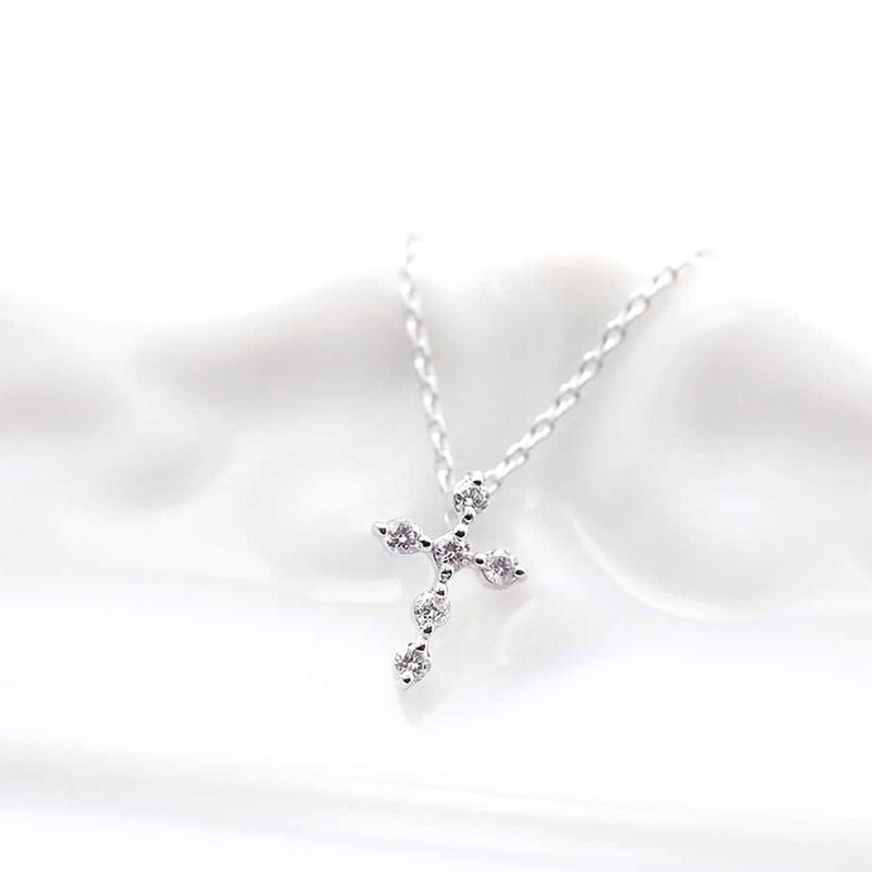 心葉 ダイヤモンド＆ピンクダイヤモンド クロスネックレス K10_02