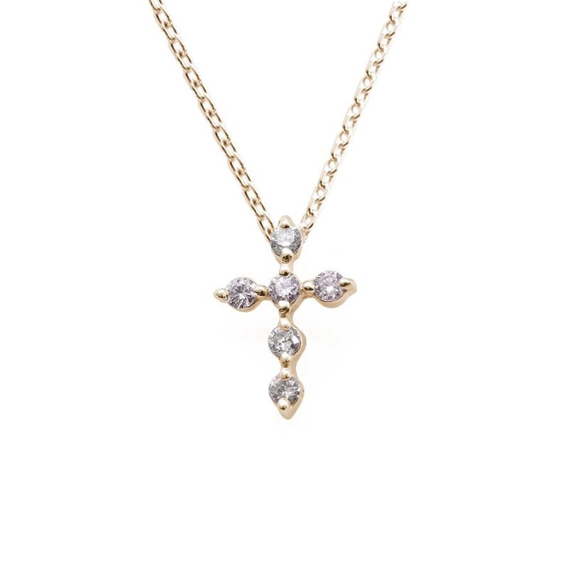 心葉 ダイヤモンド＆ピンクダイヤモンド クロスネックレス K10_22