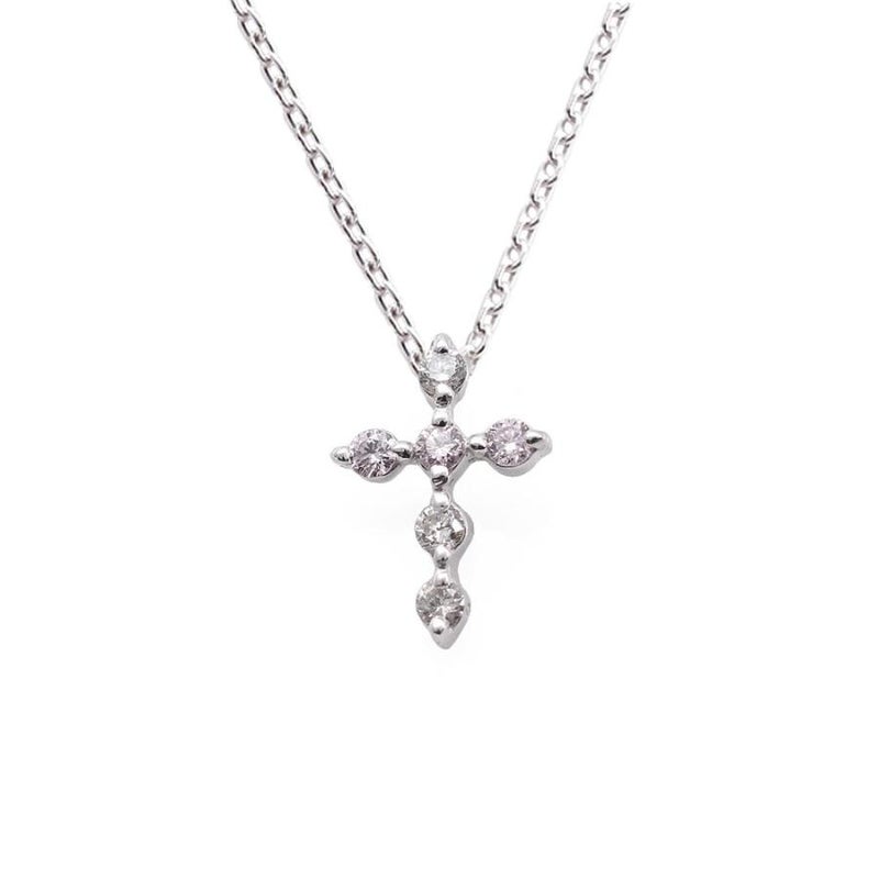 心葉 ダイヤモンド＆ピンクダイヤモンド クロスネックレス K10_23