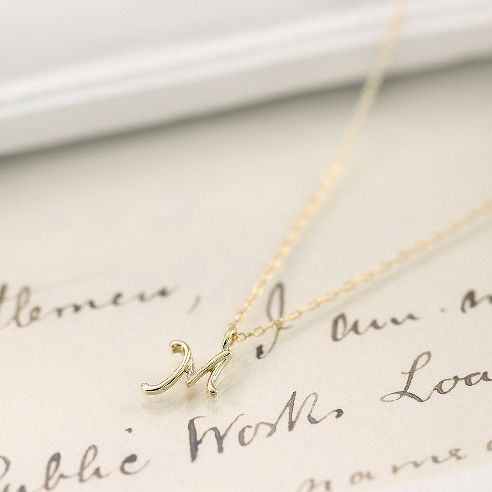 K10YG イニシャル ネックレス_12