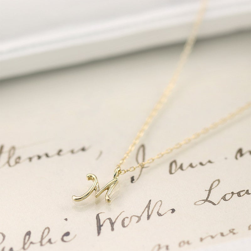 K10YG イニシャル ネックレス_12