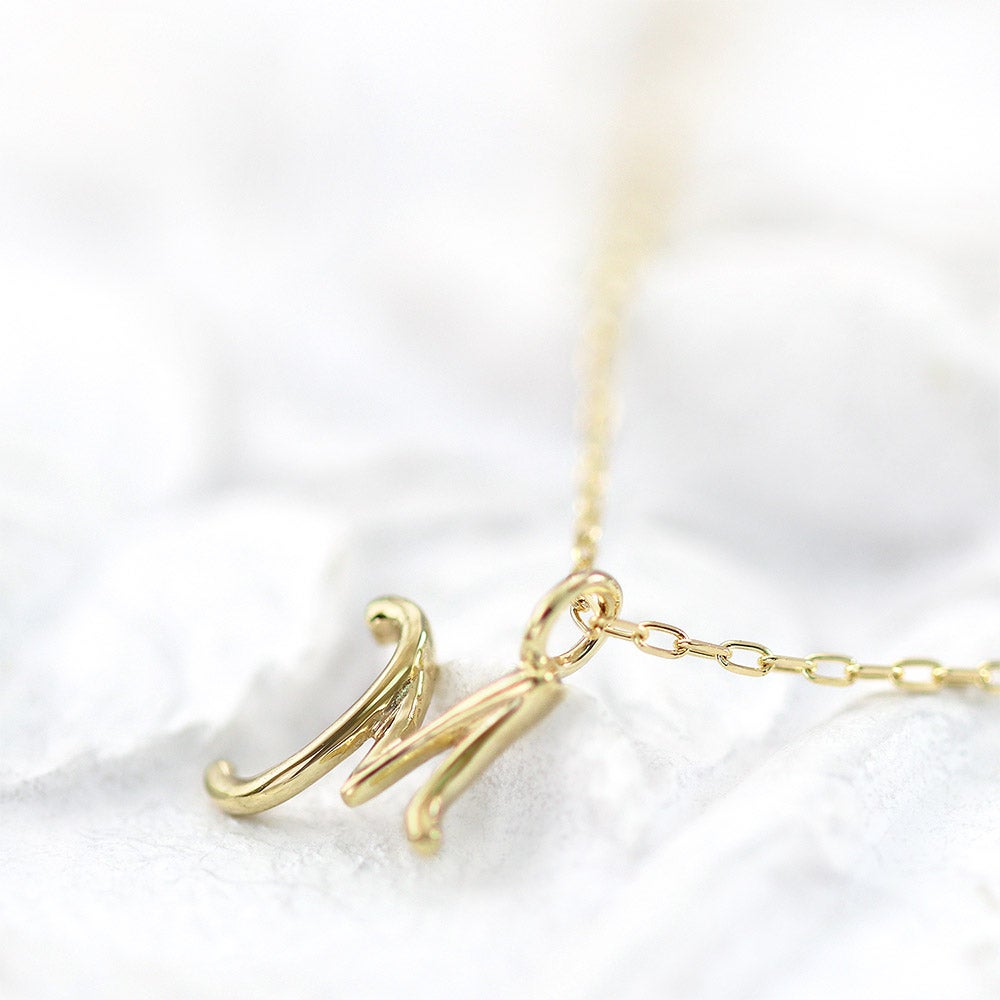 K10YG イニシャル ネックレス_13