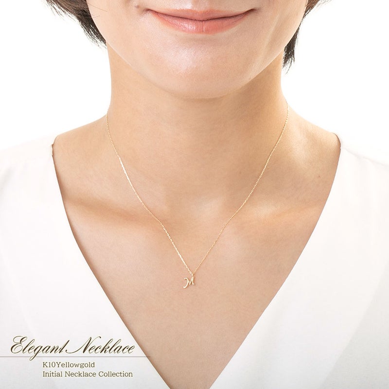 K10YG イニシャル ネックレス_15