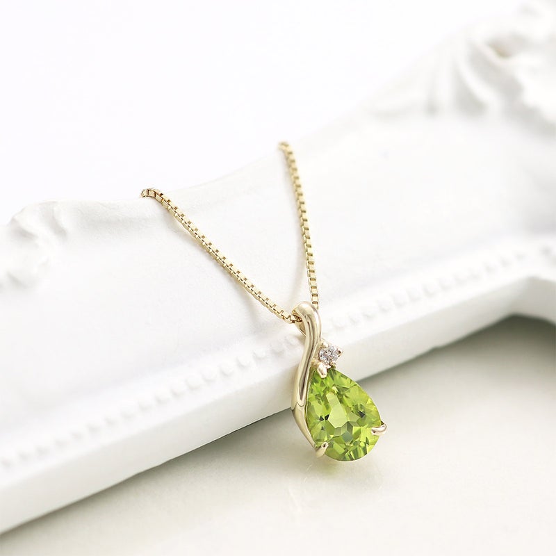 K10YG ペリドット＆ダイヤモンド ネックレス_02
