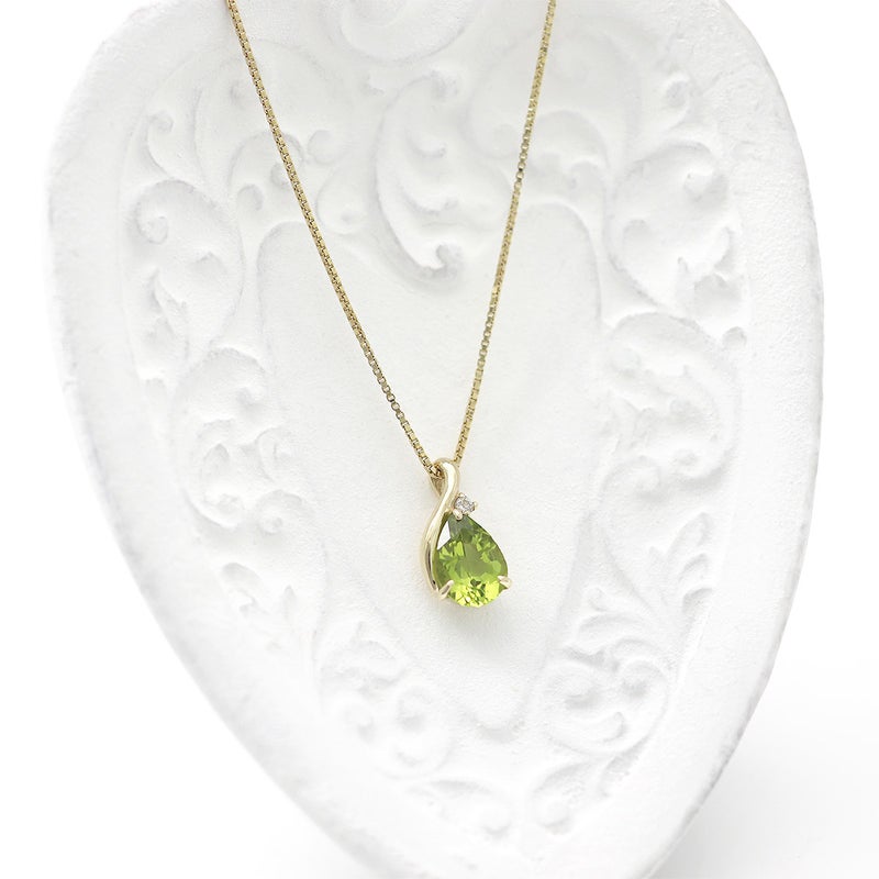 K10YG ペリドット＆ダイヤモンド ネックレス_04