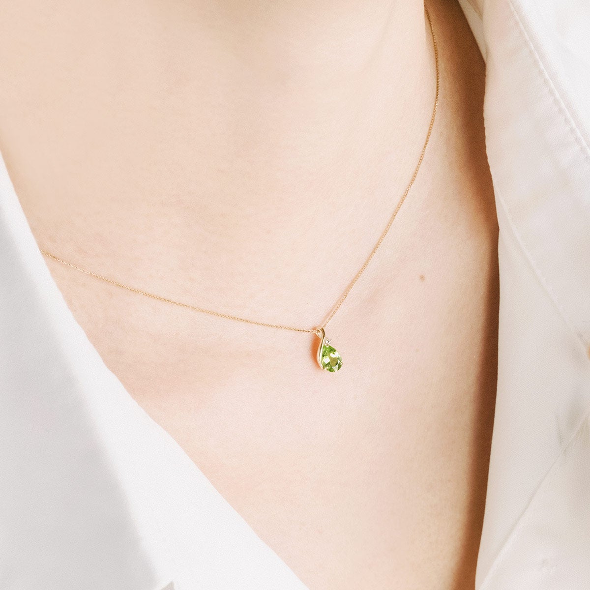 K10YG ペリドット＆ダイヤモンド ネックレス_05