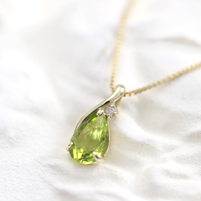 K10YG ペリドット＆ダイヤモンド ネックレス_10