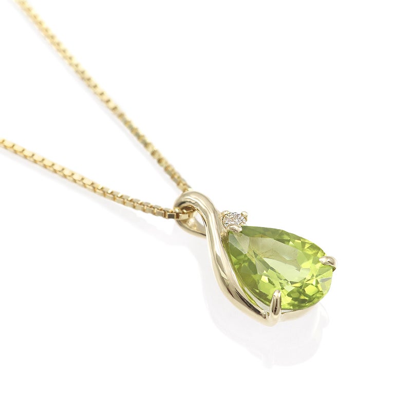 K10YG ペリドット＆ダイヤモンド ネックレス_13
