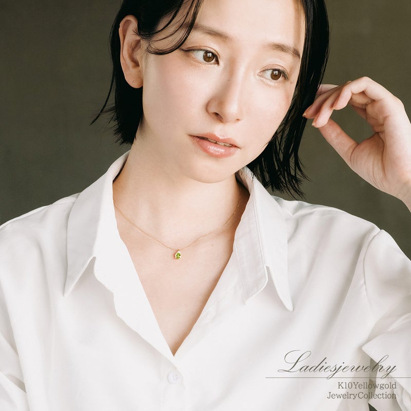 K10YG ペリドット＆ダイヤモンド ネックレス_15