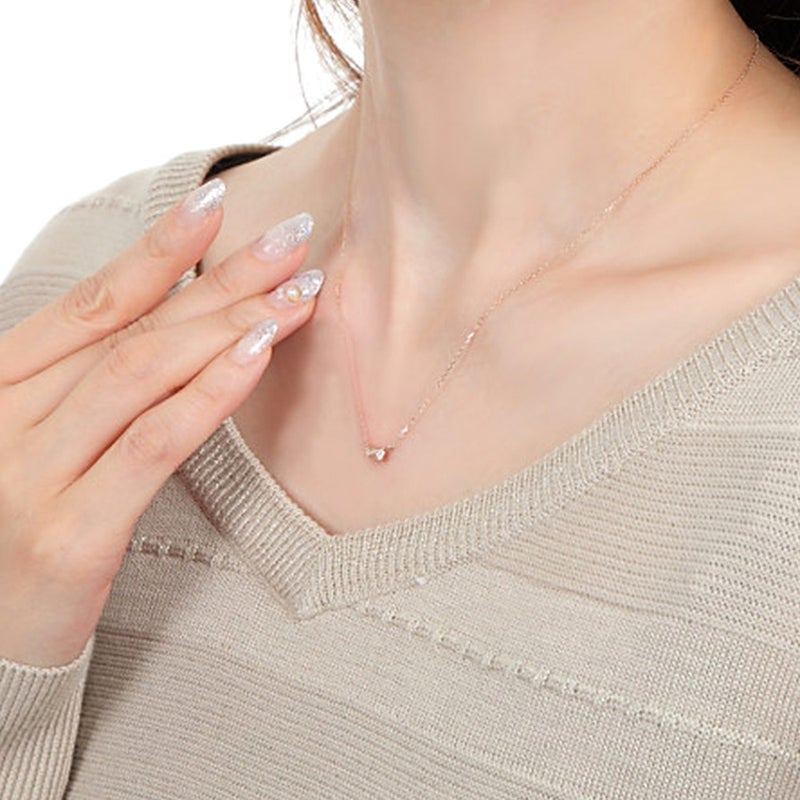 心葉 ダイヤモンド＆ルビー リボンネックレス K10_04