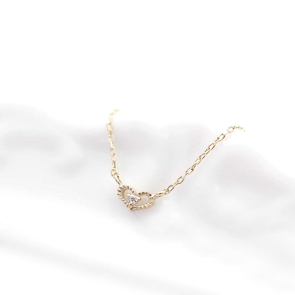 心葉 ダイヤモンド ハートネックレス K10_02