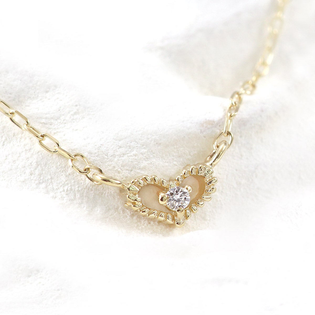 心葉 ダイヤモンド ハートネックレス K10_09