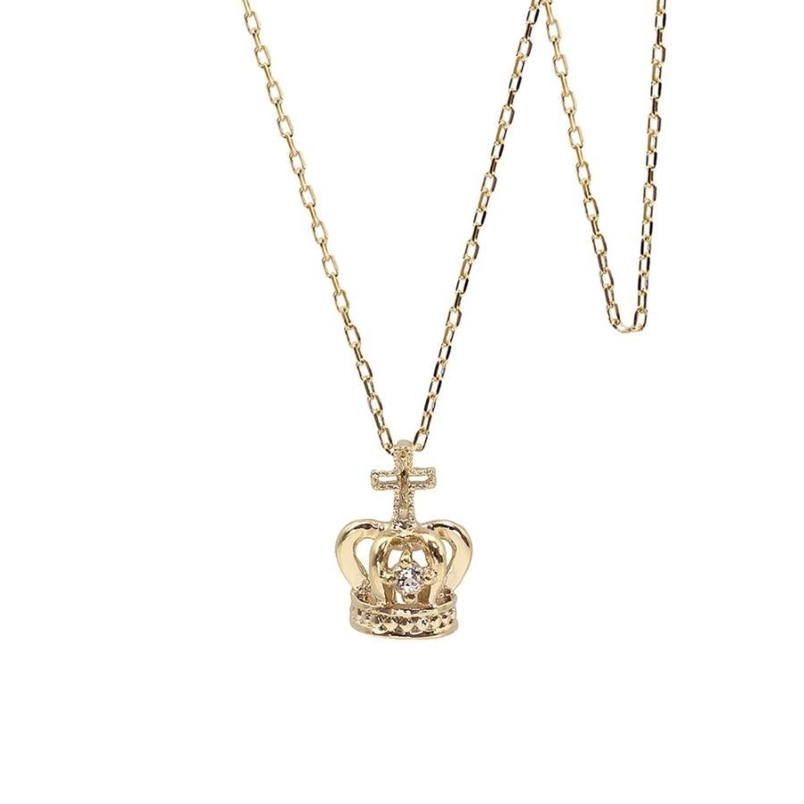 心葉 ホワイトトパーズ 王冠 ロングネックレス K10 11月誕生石_22