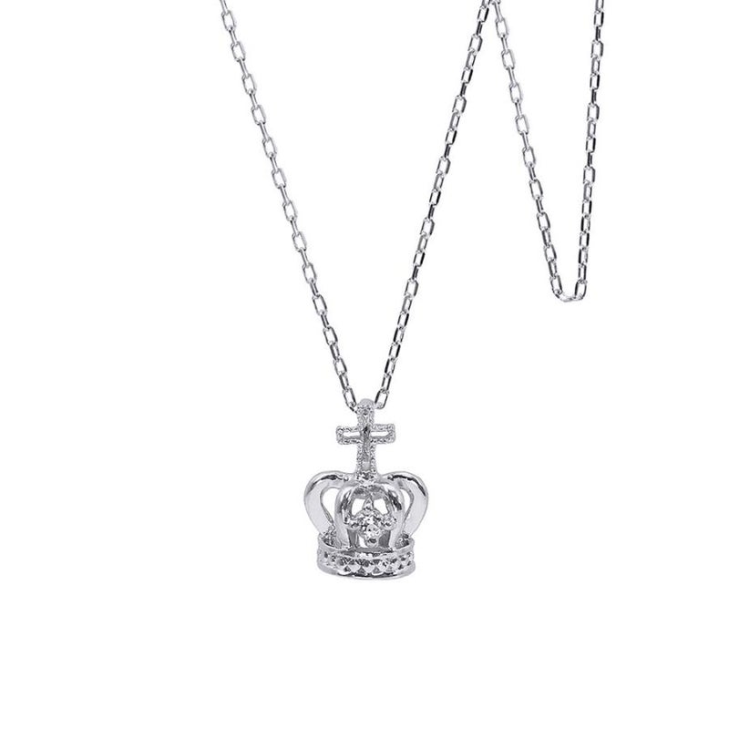 心葉 ホワイトトパーズ 王冠 ロングネックレス K10 11月誕生石_23