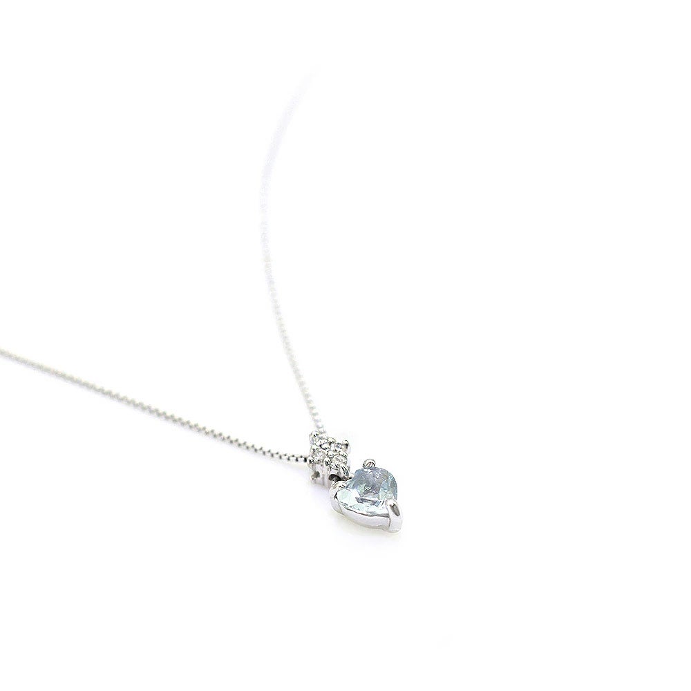 K10WG ダイヤモンド＆アクアマリン ネックレス_04