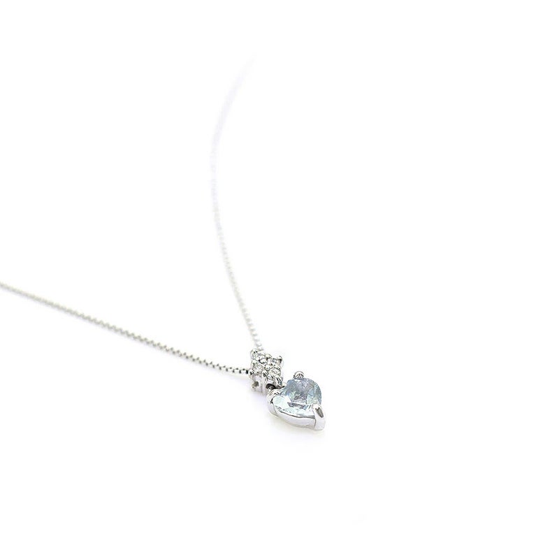 K10WG ダイヤモンド＆アクアマリン ネックレス_04