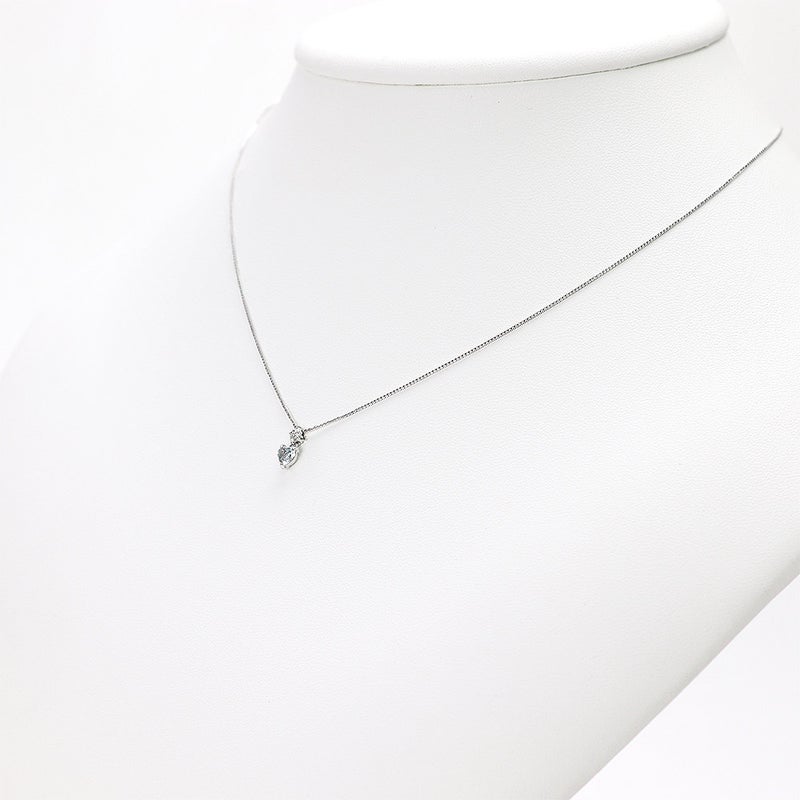 K10WG ダイヤモンド＆アクアマリン ネックレス_05