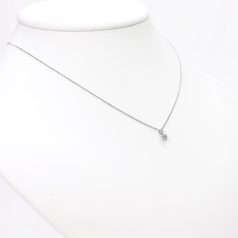 K10WG ダイヤモンド＆アクアマリン ネックレス_10