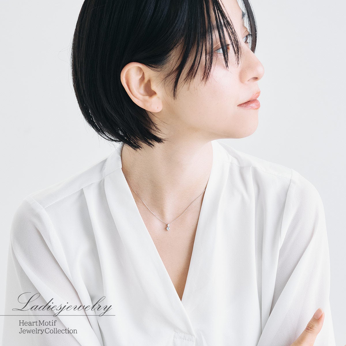 K10WG ダイヤモンド＆アクアマリン ネックレス_11