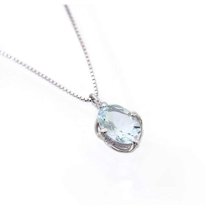 K10WG アクアマリン 一粒ネックレス_02