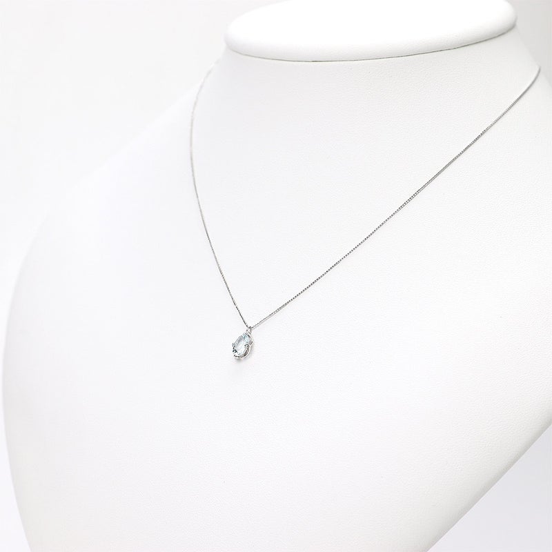 K10WG アクアマリン 一粒ネックレス_05