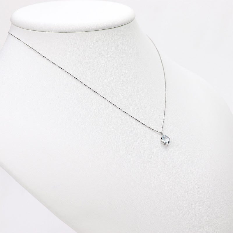 K10WG アクアマリン 一粒ネックレス_10