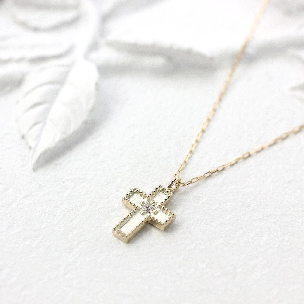 K10 ダイヤモンド クロス ネックレス_02