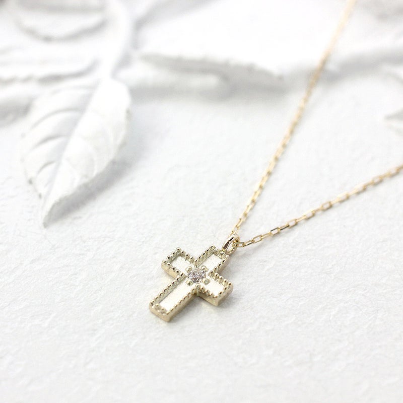 K10 ダイヤモンド クロス ネックレス_02