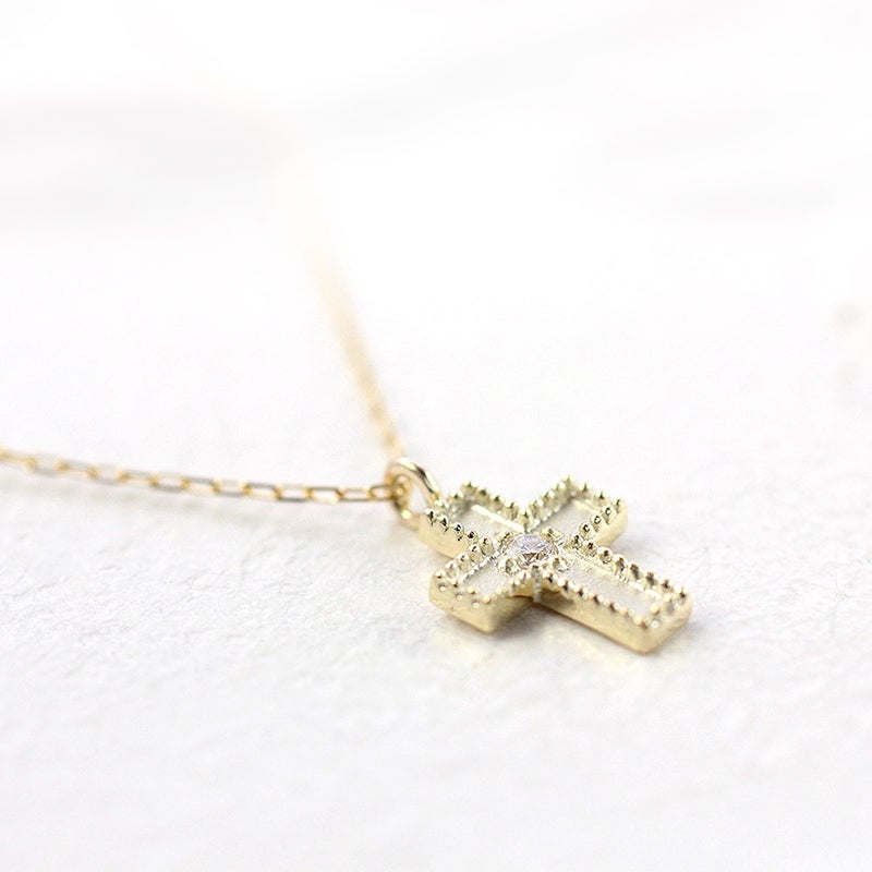 K10 ダイヤモンド クロス ネックレス_03