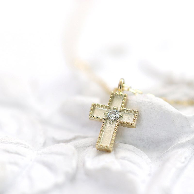 K10 ダイヤモンド クロス ネックレス_11