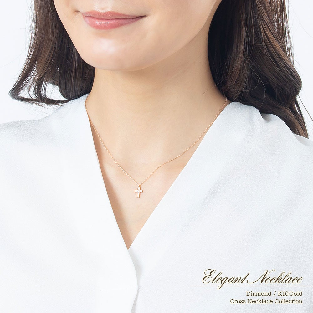 K10 ダイヤモンド クロス ネックレス_14