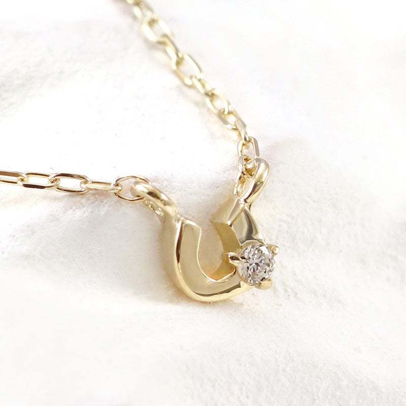 心葉 ダイヤモンド 馬蹄（ホースシュー）ネックレス K10_10