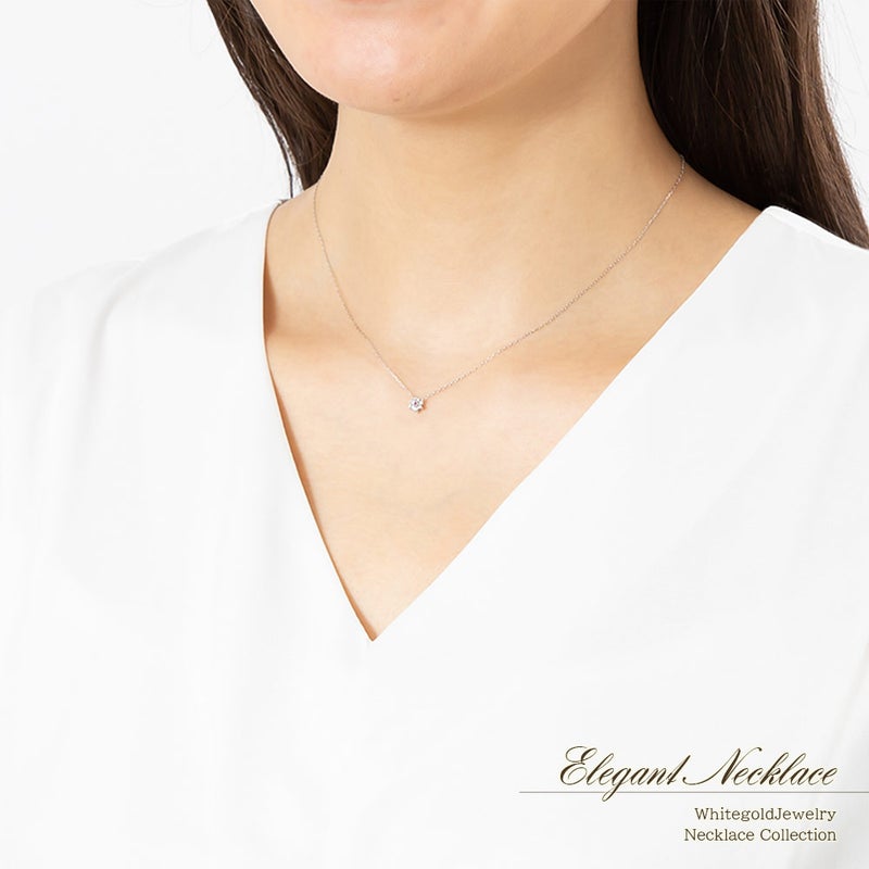 K10WG ルビー＆ホワイトトパーズ ネックレス 11月誕生石_11