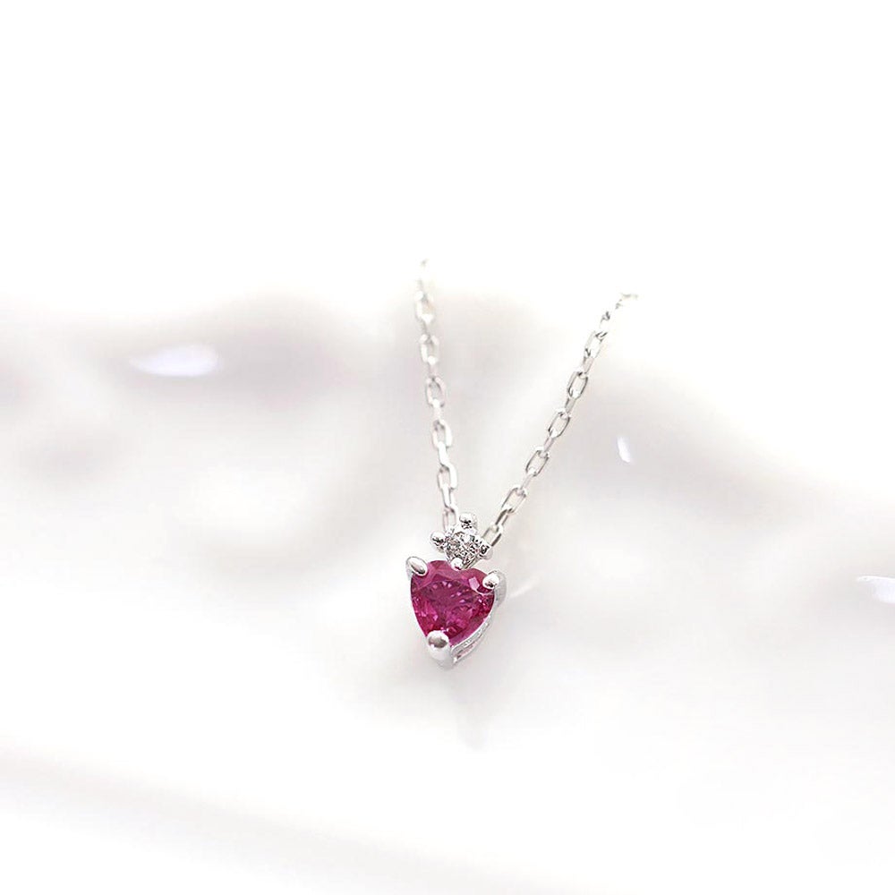 心葉 ルビー＆ダイヤモンド ハートネックレス K10_02