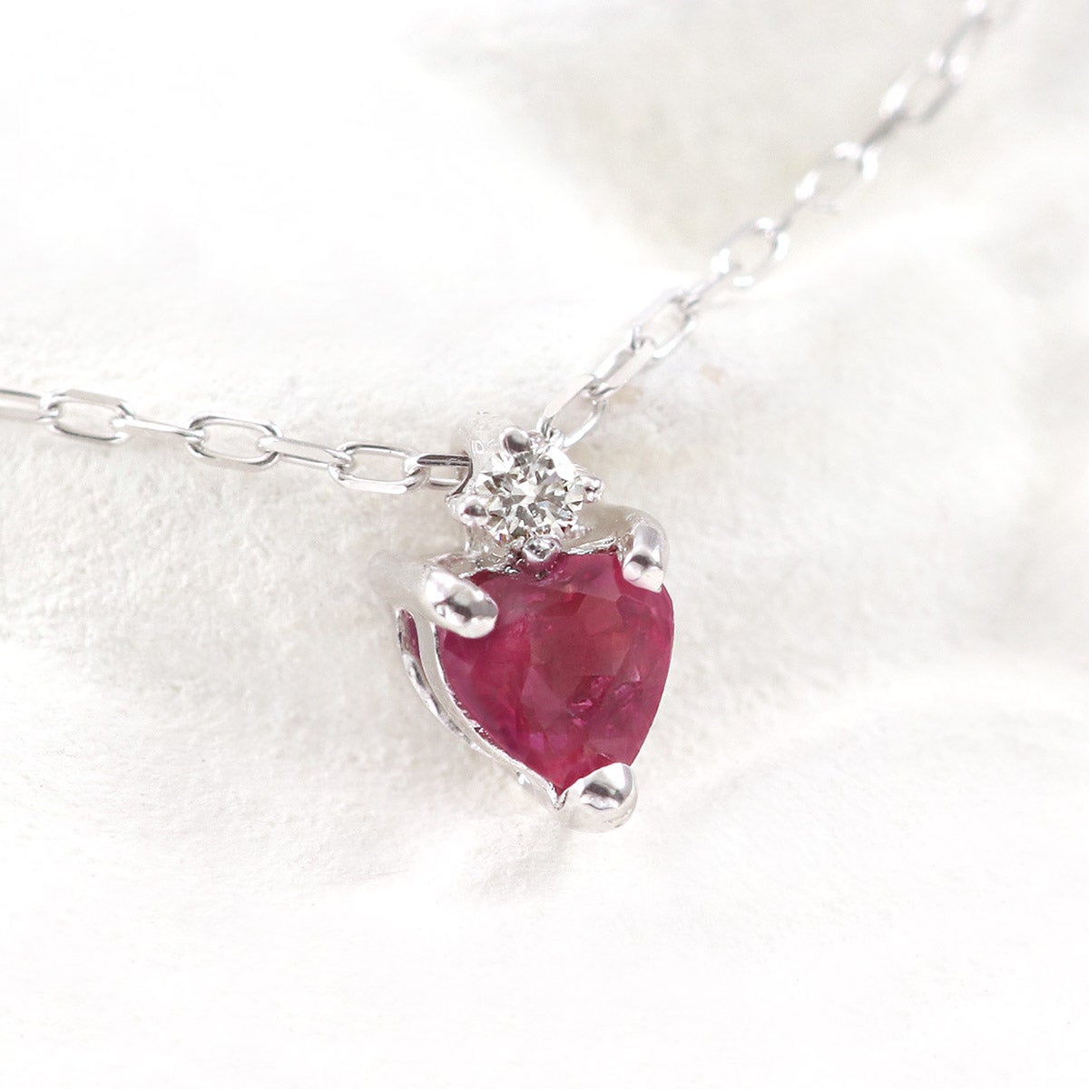 心葉 ルビー＆ダイヤモンド ハートネックレス K10_10