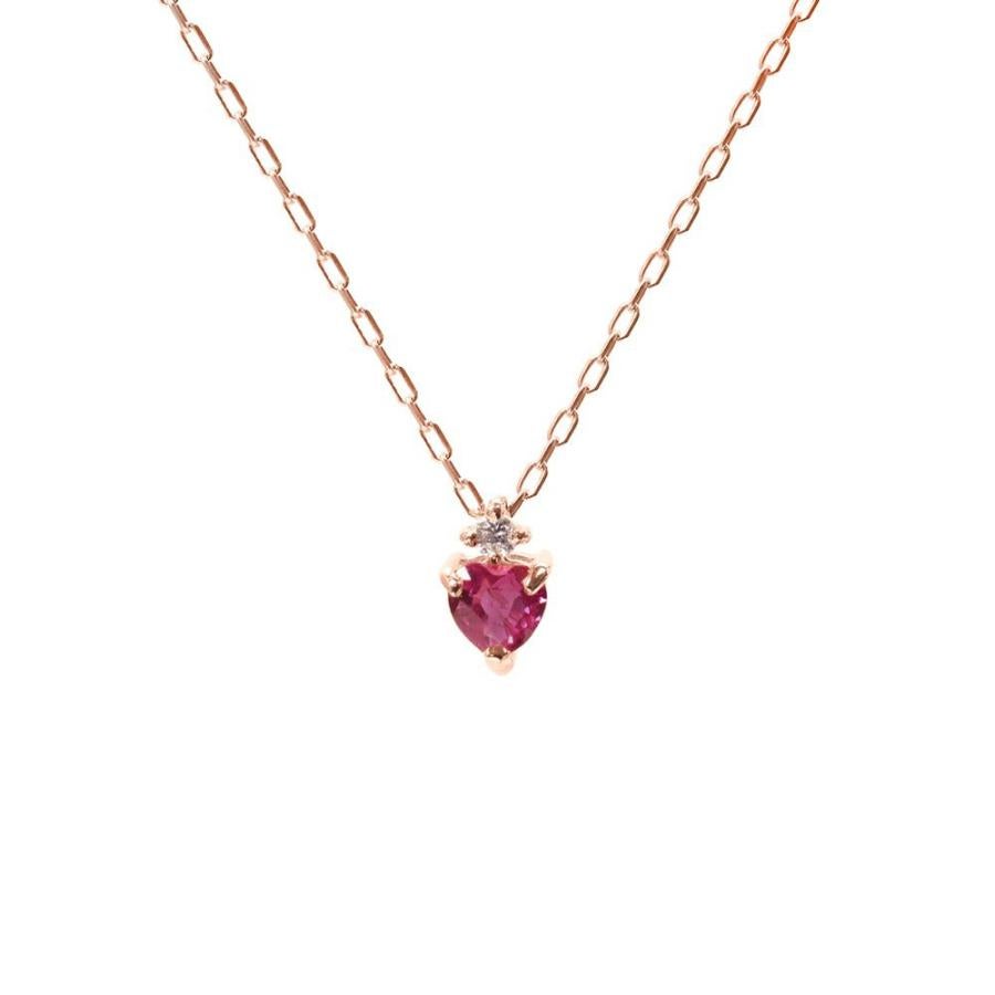 心葉 ルビー＆ダイヤモンド ハートネックレス K10_21