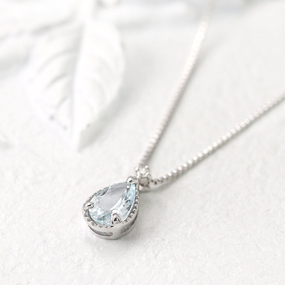 K10WG アクアマリン&ダイヤモンド ネックレス_10