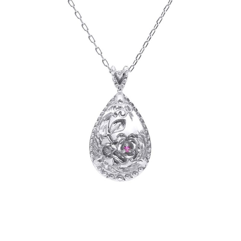 心葉 ダイヤモンド＆ルビー＆クォーツ ティアドロップネックレス K10_23