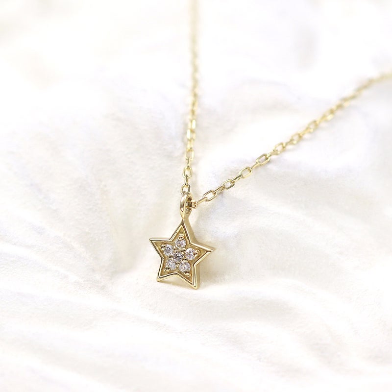 K10YG ダイヤモンド リバーシブルスターネックレス_02