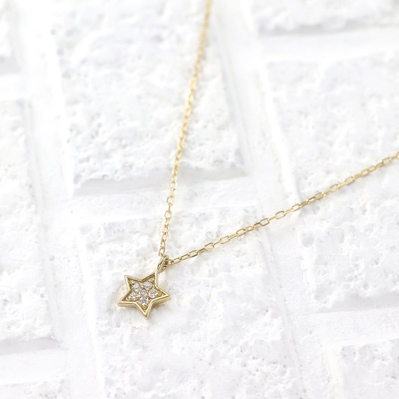 K10YG ダイヤモンド リバーシブルスターネックレス_11