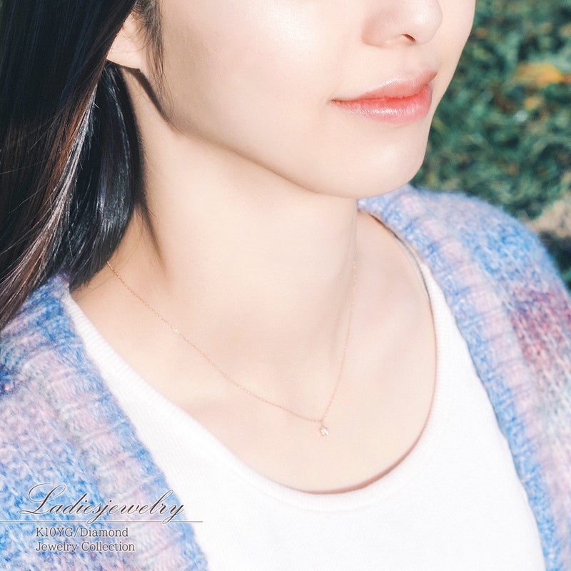 K10YG ダイヤモンド リバーシブルスターネックレス_14