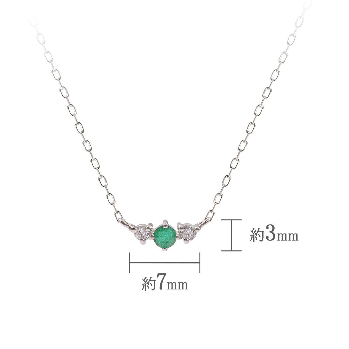 K10WG ダイヤモンド＆エメラルド ネックレス_05