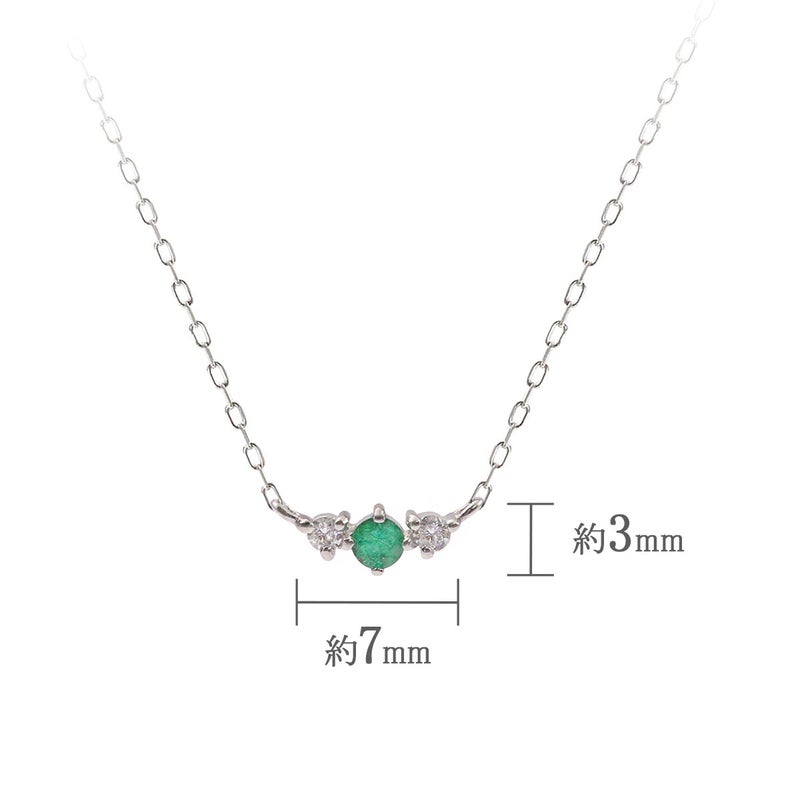 K10WG ダイヤモンド＆エメラルド ネックレス_05