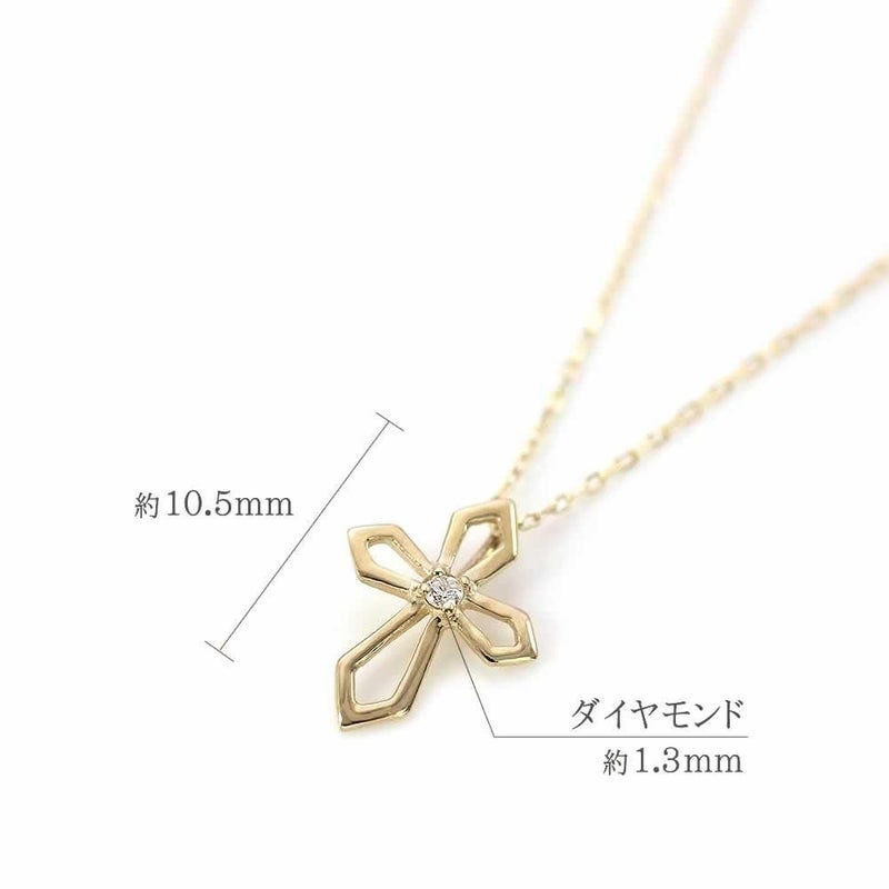 K10 ダイヤモンド クロス ネックレス_05