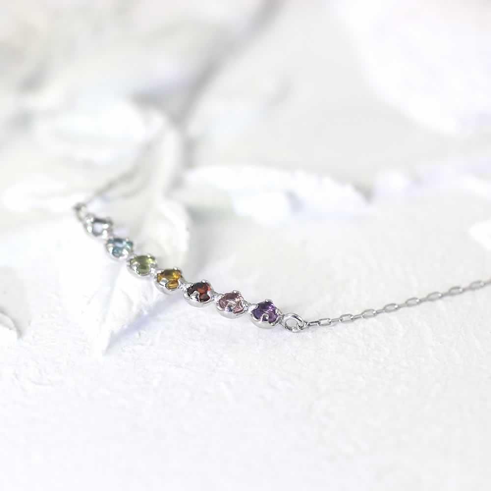 K10WG アミュレット 7色 ネックレス_02