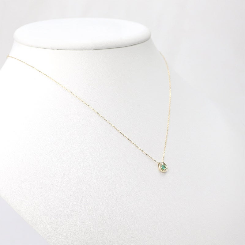 K10YG エメラルド＆ダイヤモンド 馬蹄（ホースシュー）ネックレス_05