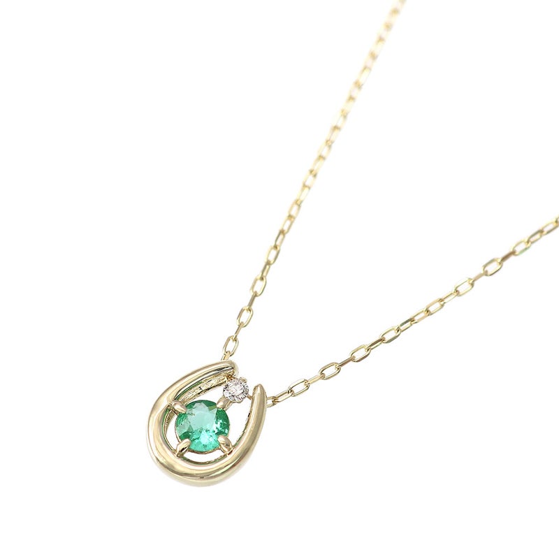 K10YG エメラルド＆ダイヤモンド 馬蹄（ホースシュー）ネックレス_14