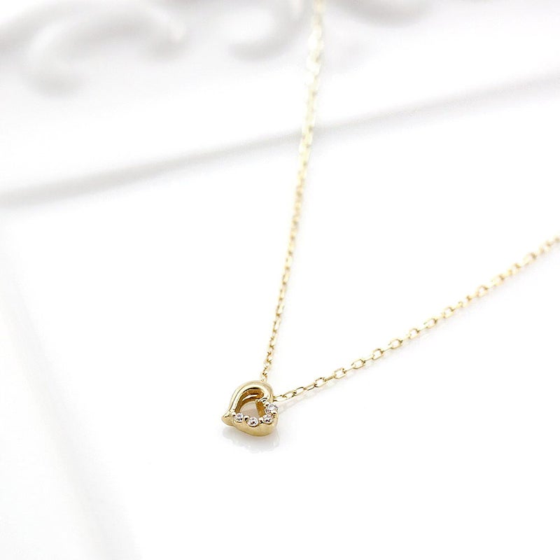 心葉 ダイヤモンド ハートネックレス K10_02