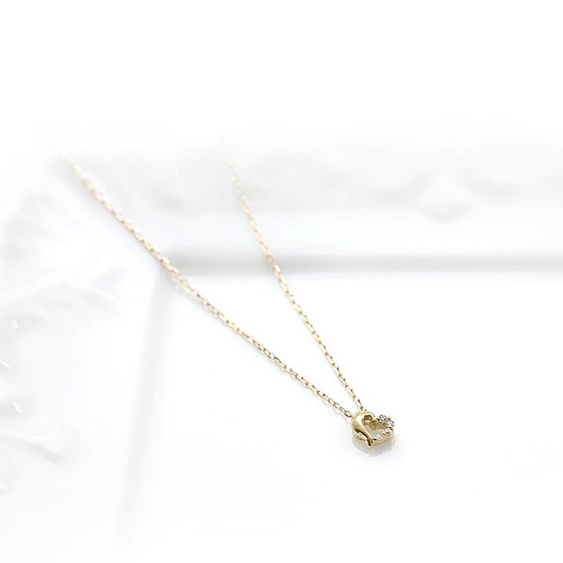 心葉 ダイヤモンド ハートネックレス K10_03